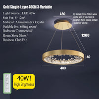 Lustre moderne en cristal avec éclairage LED pour villa de luxe