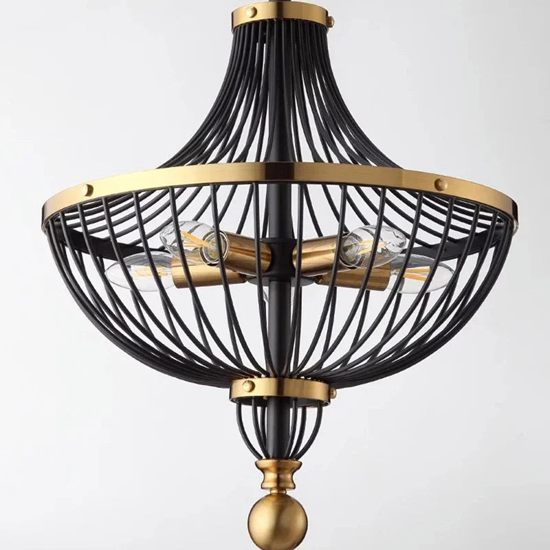 Lustre Rétro LED en Fer pour une Décoration Américaine Élégante