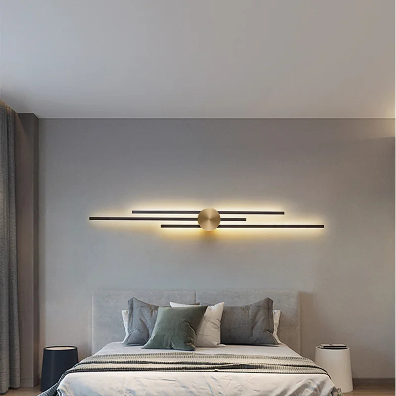 Applique murale LED minimaliste en laiton pour restaurant chic
