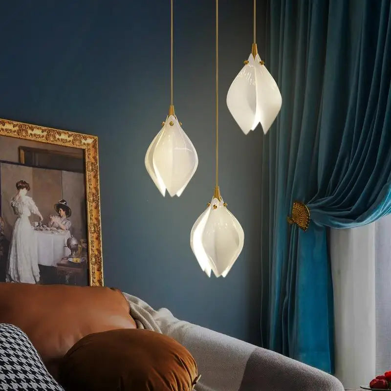Fleur en verre - Suspension LED de qualité