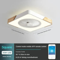 Plafonnier LED en bois design moderne avec ventilateur et télécommande