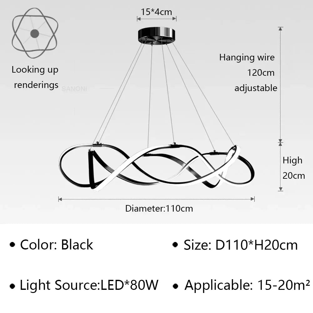 Lustre LED Moderne pour Salon et Restaurant