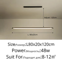 Lustre Moderne Nordique Rectangulaire LED pour Bar