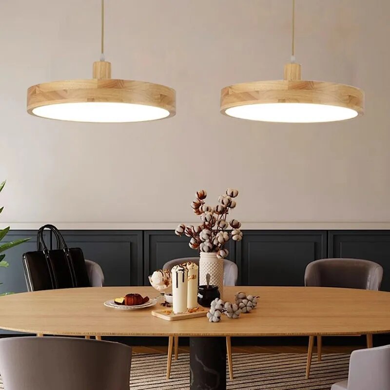 Suspension LED en bois Nordic Slim