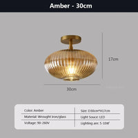 Plafonnier en verre LED nordique pour salle de bain, salon et chambre