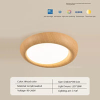 Plafonnier LED nordique en bois et acrylique anti lumière bleue