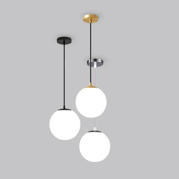 Lustre Globe Lumineux - Or/Noir/Argent - Style Moderne
