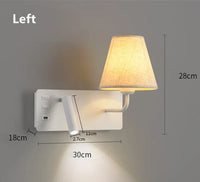 Applique murale LED d'intérieur moderne avec port USB