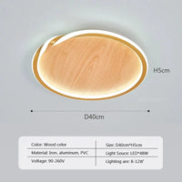 Plafonnier LED Bois Net Rouge