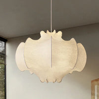 Lustre Nordique en Soie Japonaise Wabi Sabi avec Éclairage LED