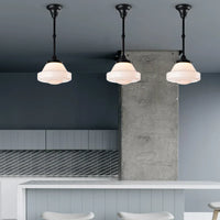 Plafonnier Vintage Noir pour Chambre à Coucher - Lampe Suspendue Industrielle