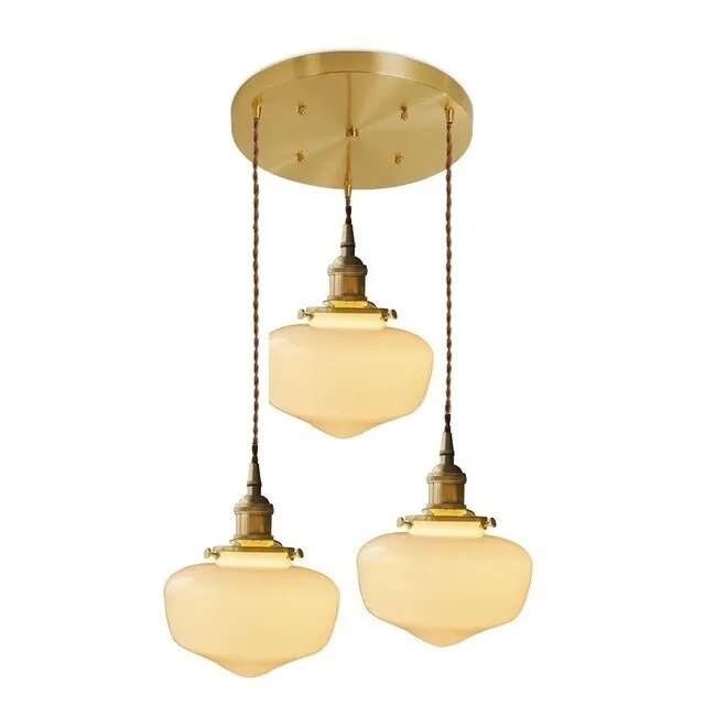 Suspension LED verre blanc.