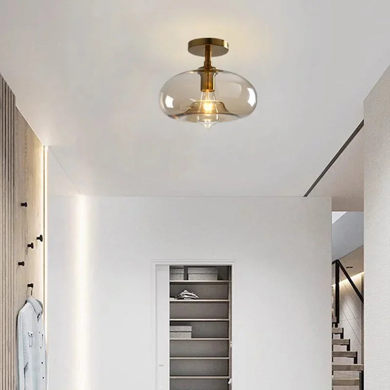 Plafonnier LED en verre de style minimaliste moderne