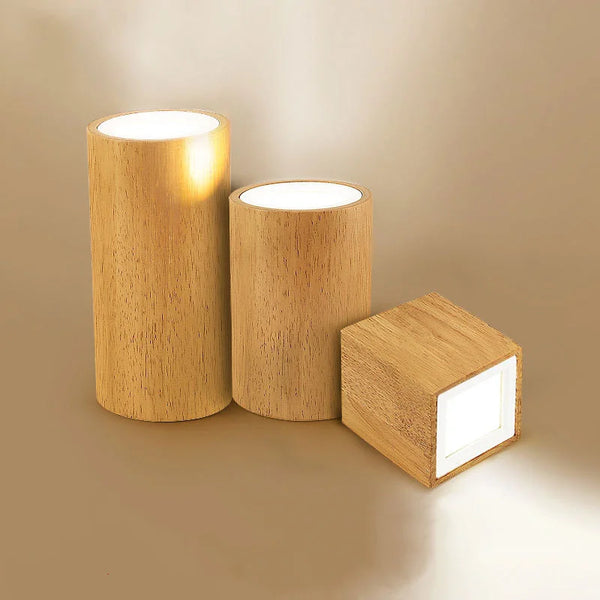 Plafonnier LED Carré en Bois Nordique Nordic Glow - Downlight