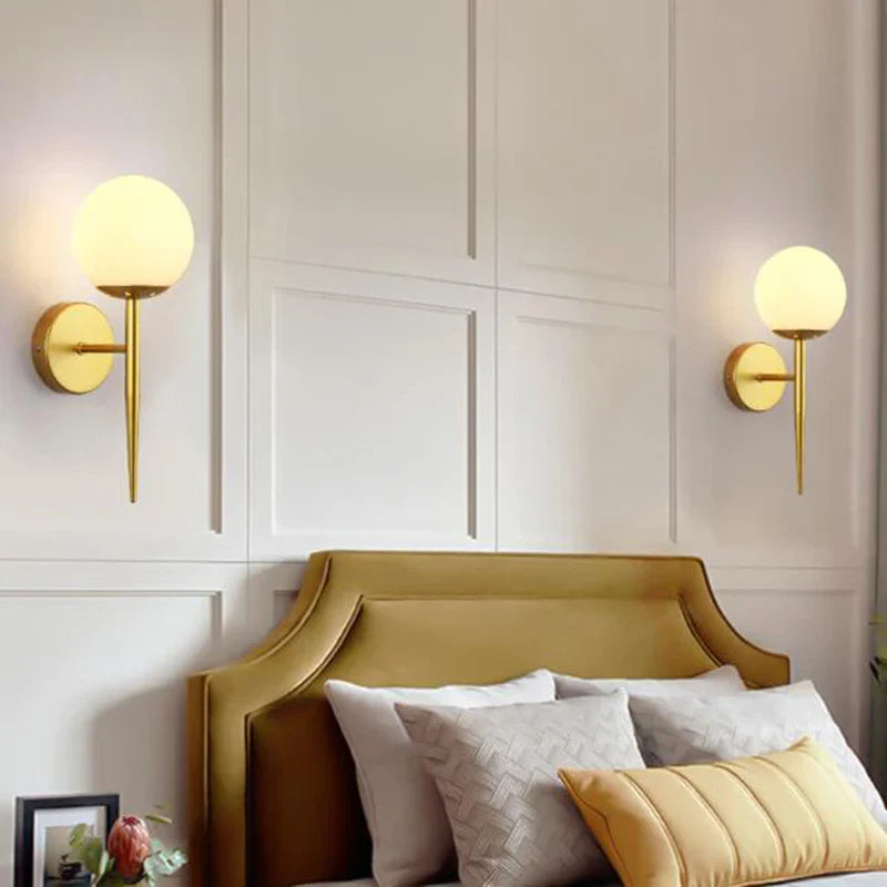 Applique murale boule de LED nordique - Lumières de verre pour escaliers et chambres