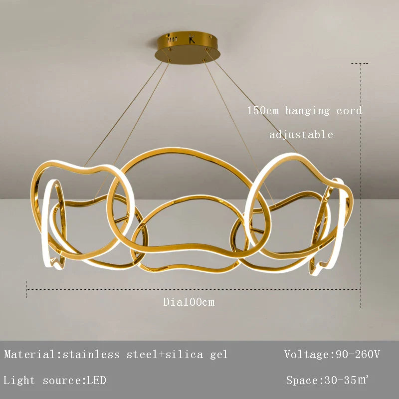 Lustre Moderne 2024 avec Lampes LED Suspendues en Silicone - Éclairage de Luxe