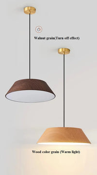 Lustre LED nordique en bois de noyer pour salle à manger et barre Wabi Sabi Art café table suspension