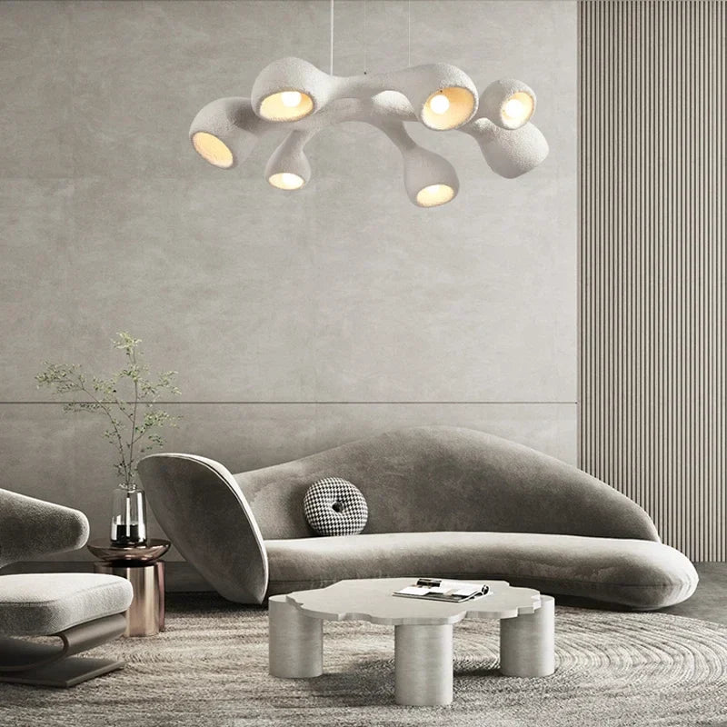 Lustre LED de style Wabi-Sabi japonais pour villa clubhouse duplex
