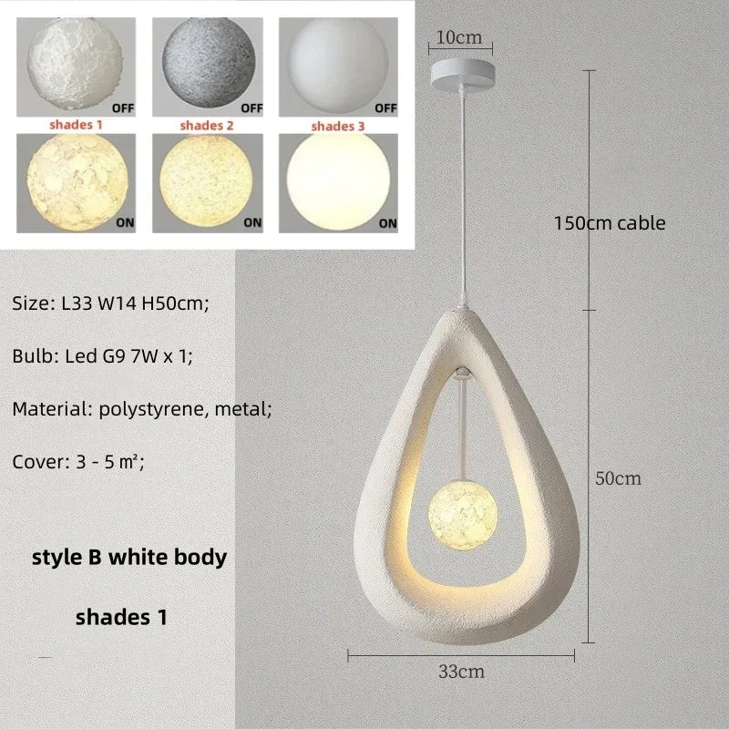 Nordique Suspension LED pour Salle à Manger - Collection Wabi Sabi