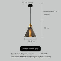 Suspension vintage en verre fumé pour restaurant loft