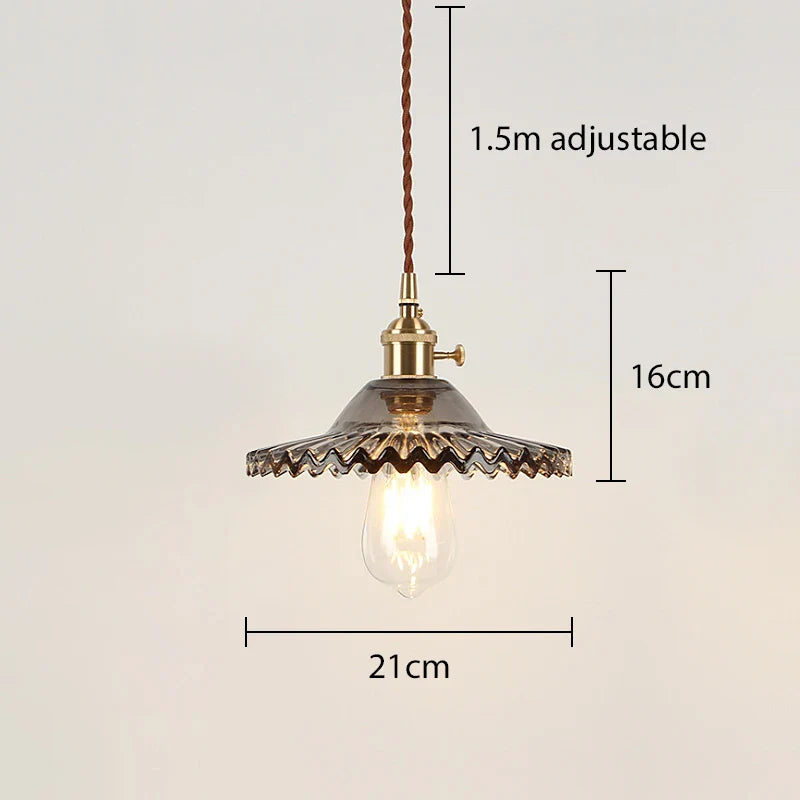 Suspension conique en verre contemporaine Edison.