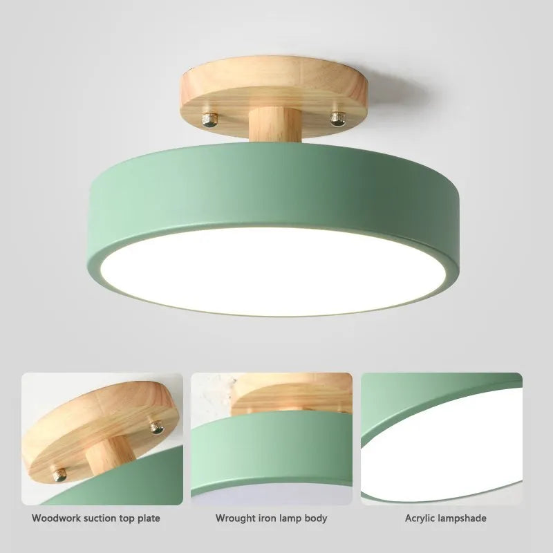 Plafonnier Bois Nordique LED Circulaire.