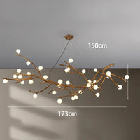 Lustre LED Branche de Bois: Design Moderne