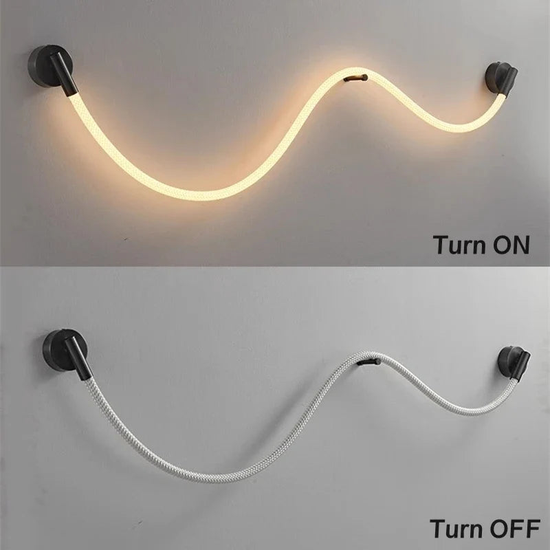 Applique murale LED Minimaluxe en Silicone et Fibre Tissée