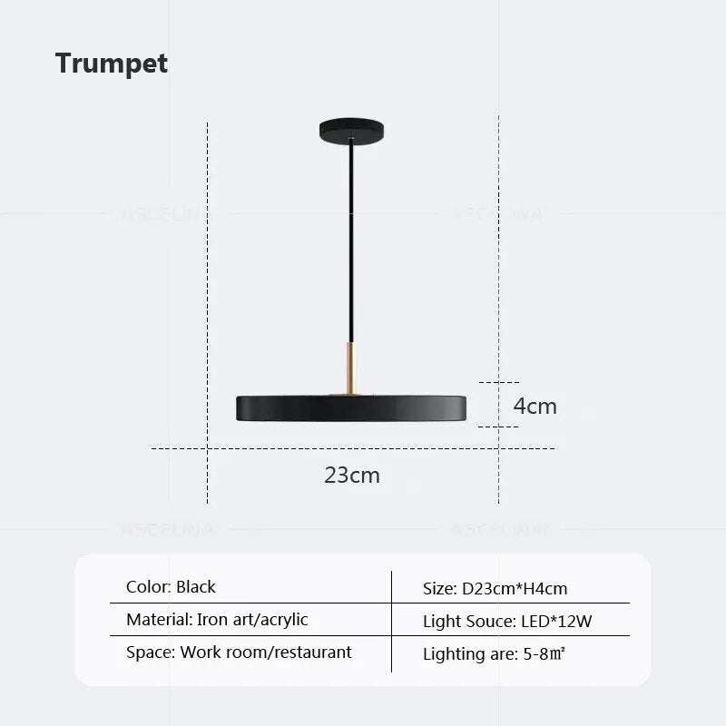 Suspension LED Nordic Style 23-40cm