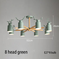 Lustre en rondins scandinave - Design cerf pour éclairage intérieur