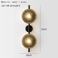 Applique Murale Nordique en Verre Transparent et Métal Doré pour Divers Espaces - Collection Scandinave