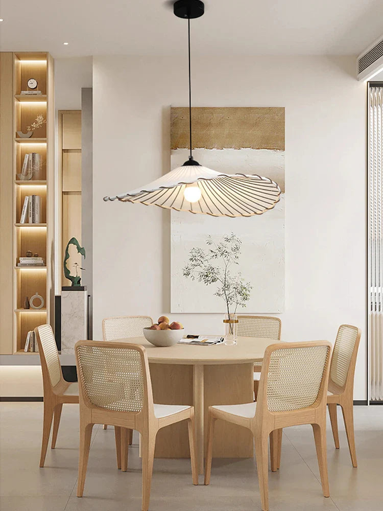 Lustre nordique LED en tissu pour décoration de la maison