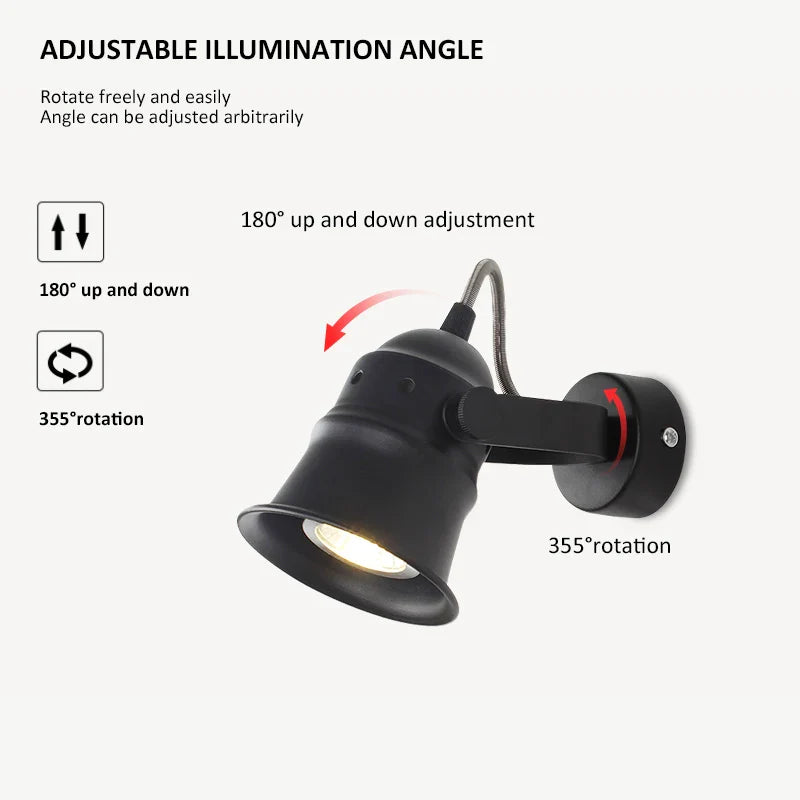 Applique Murale Rétro 2 en 1 en Aluminium avec Éclairage LED - Style Moderne