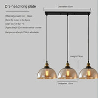 Suspension vintage en verre fumé pour restaurant loft