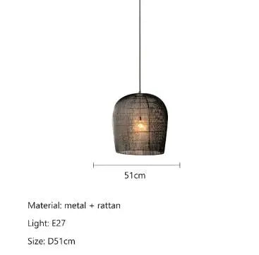 Suspension japonaise Wabi Sabi en rotin artisanal