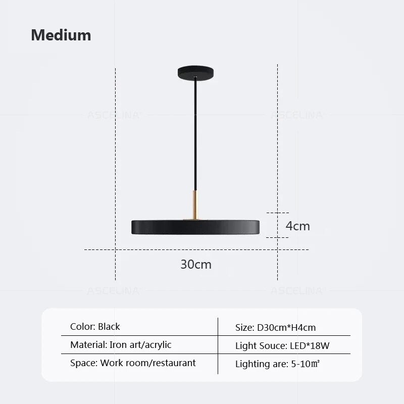 Suspension LED Nordic Style 23-40cm