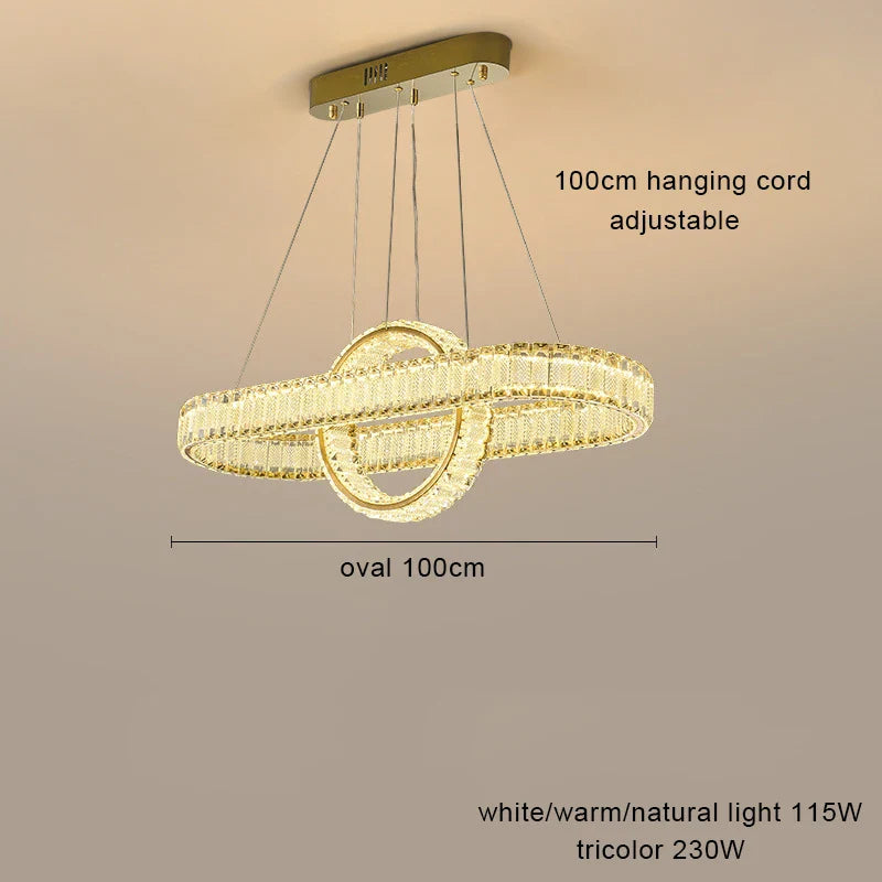 Lustre LED en cristal fantaisie : Lumière suspendue modern.