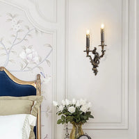 Applique murale luxueuse en laiton antique et cuivre royal