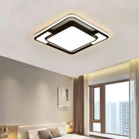 Lustre carré Moderne en Fer avec LED pour Éclairage Intérieur