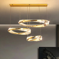 Plafonnier Luxe Doré Cristal