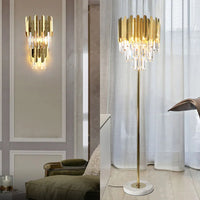 Applique murale LED en cristal doré de style moderne