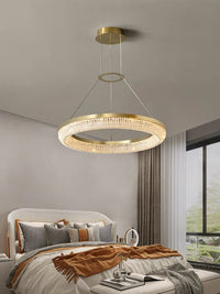 Lustre de luxe LED rond design moderne 2024 pour intérieur - Élégance Lumineuse