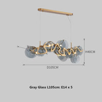 Suspension élégante en verre et métal doré E14