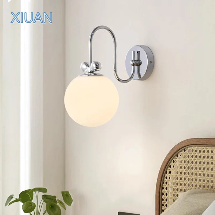Applique murale Bauhaus Bowknot en verre LED - Chrome Blanc