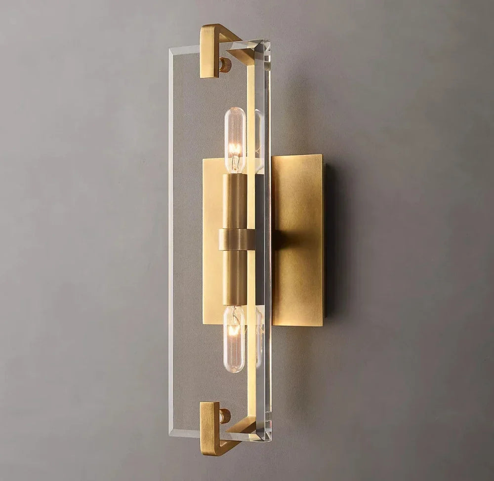 Appliques linéaires rétro LED en verre transparent - Prestige Lumière