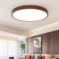 Lustre nordique en bois massif - Plafonnier Ultra-mince en noyer chinois