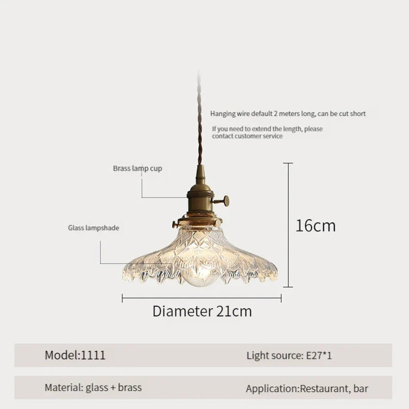 Suspension luminaire nordique en bois, verre et laiton - Style rustique moderne
