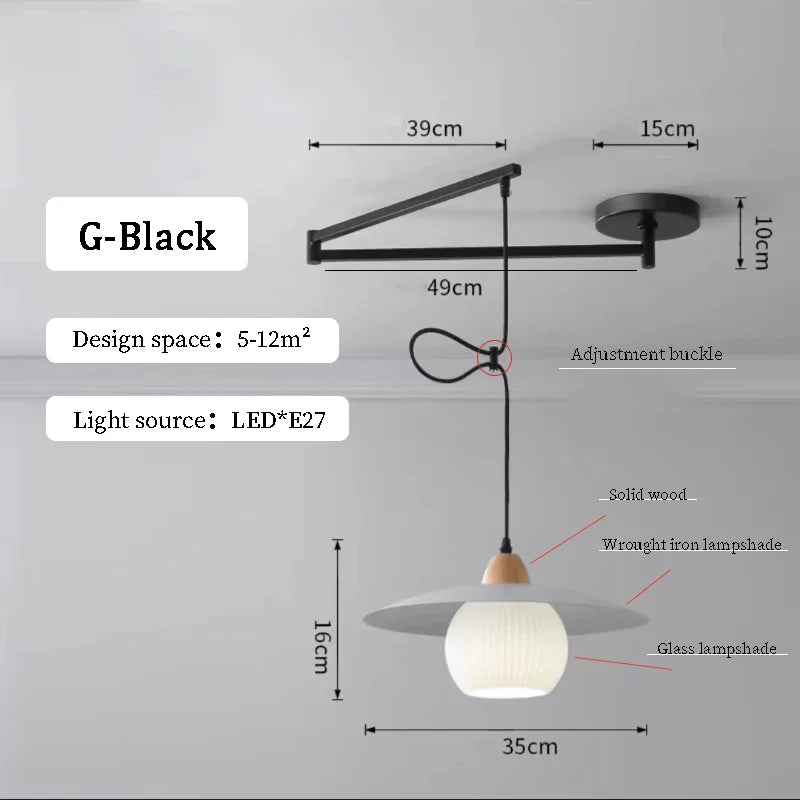Lustres à bascule LED pour table à manger nordique