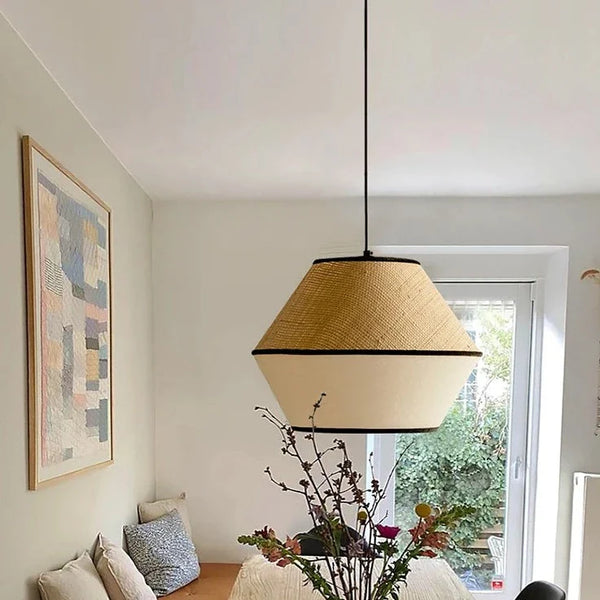 Suspension Bohême Wabi Sabi en rotin fait main - Parfait pour la déco intérieure