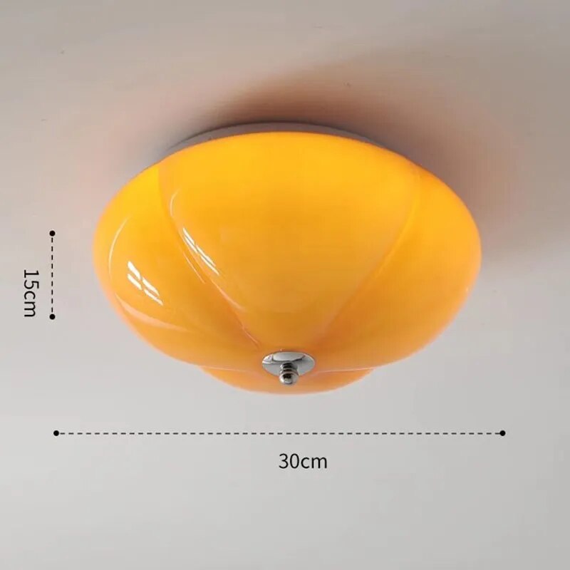 Lustre LED en verre citrouille.
